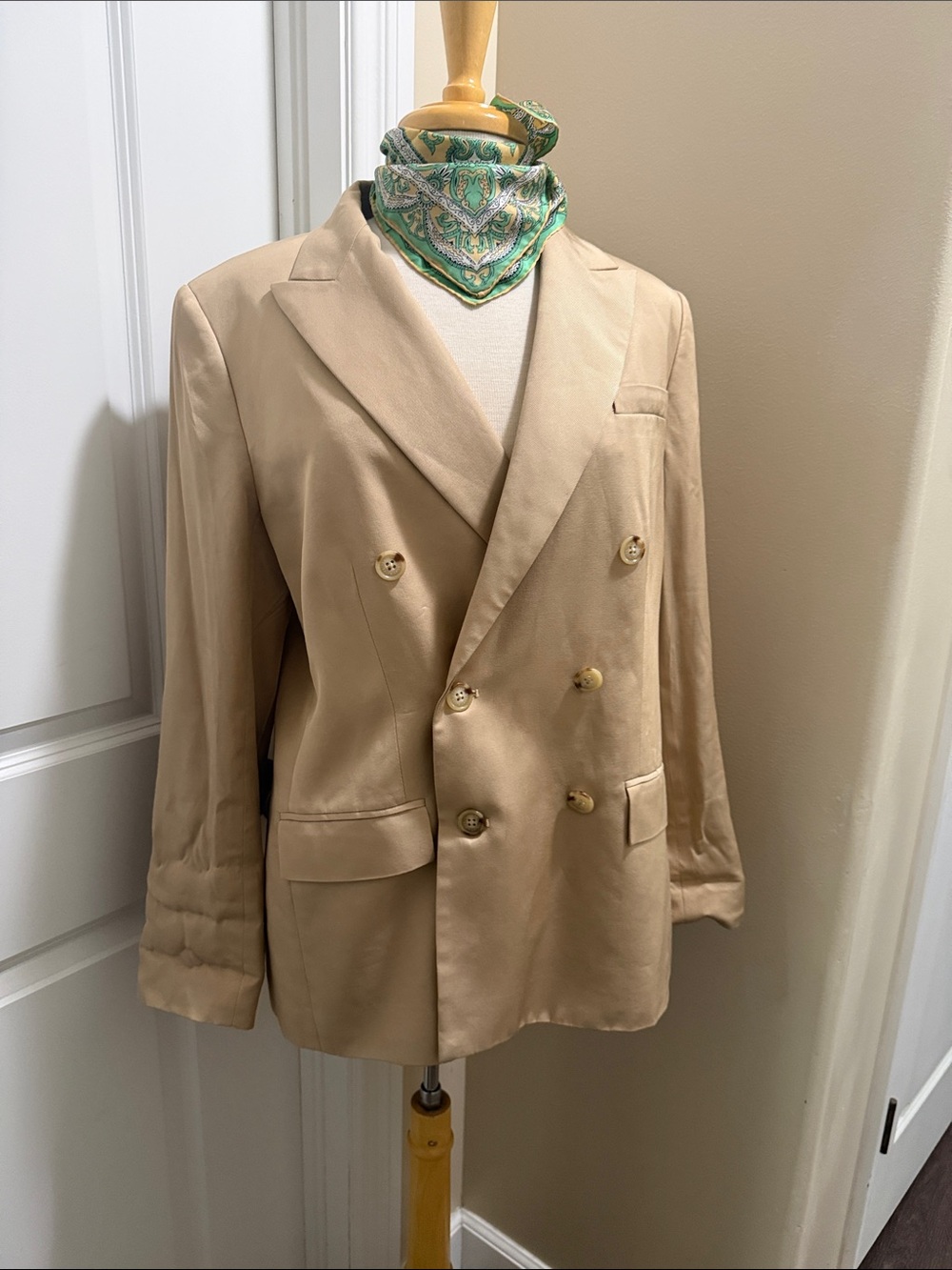 Ralph Lauren Beige Double-Breasted Blazer